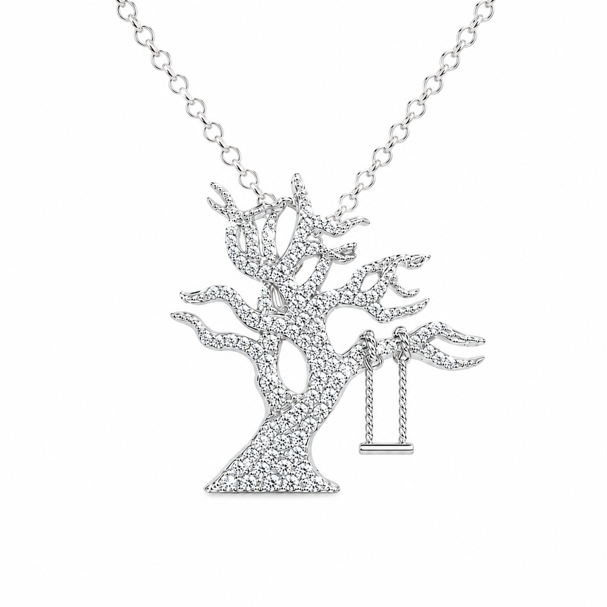 Life's Shimmering Silver Tree Swing