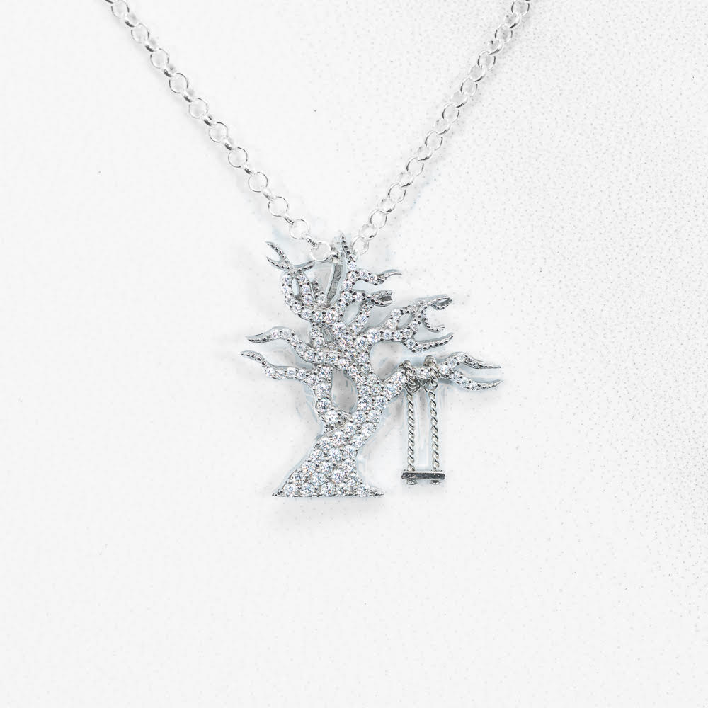 Life's Shimmering Silver Tree Swing