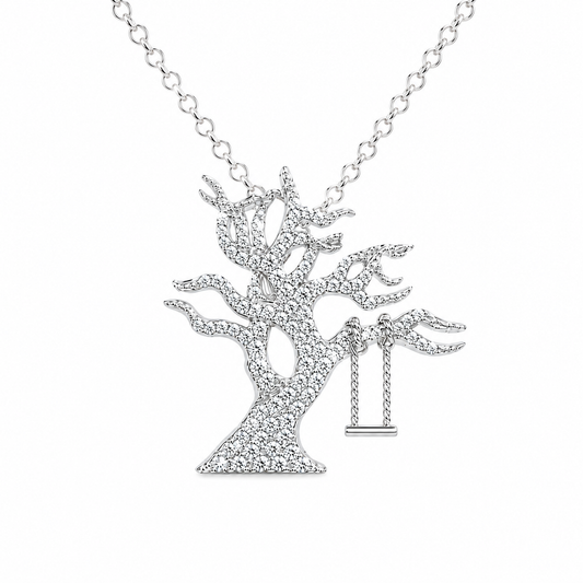 Life's Shimmering Silver Tree Swing
