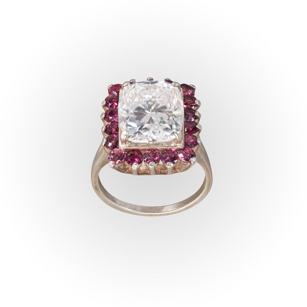 Moissanite and Red Sapphires