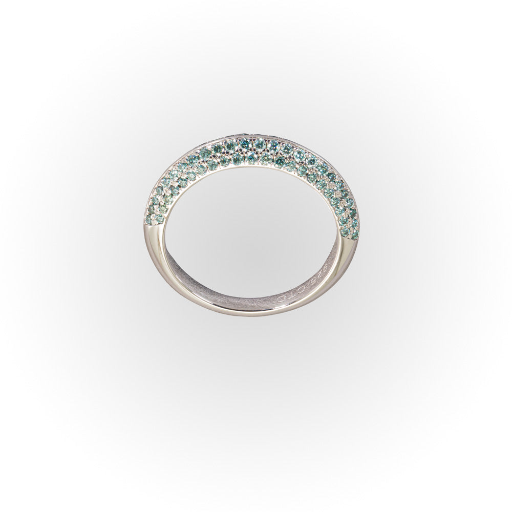 Blue green pave Moissanite