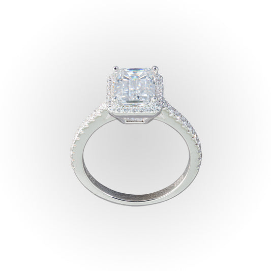 Halo accented Moissanite