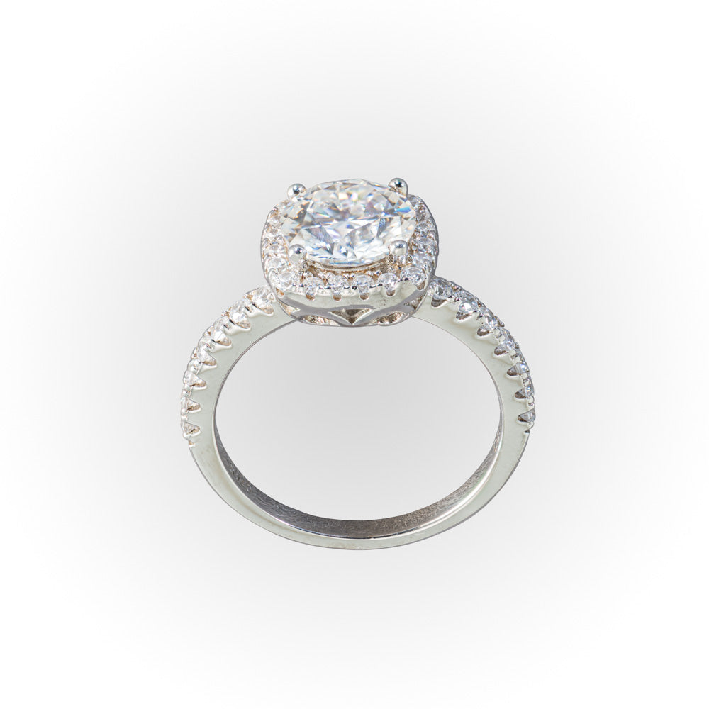 Square Halo Moissanite