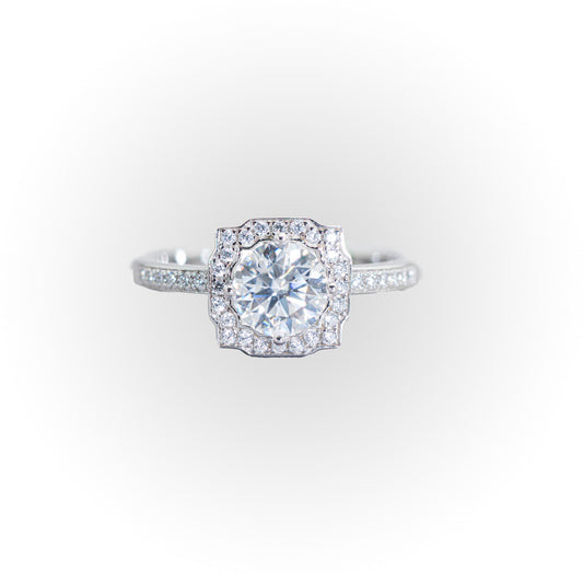 Accented Halo Moissanite