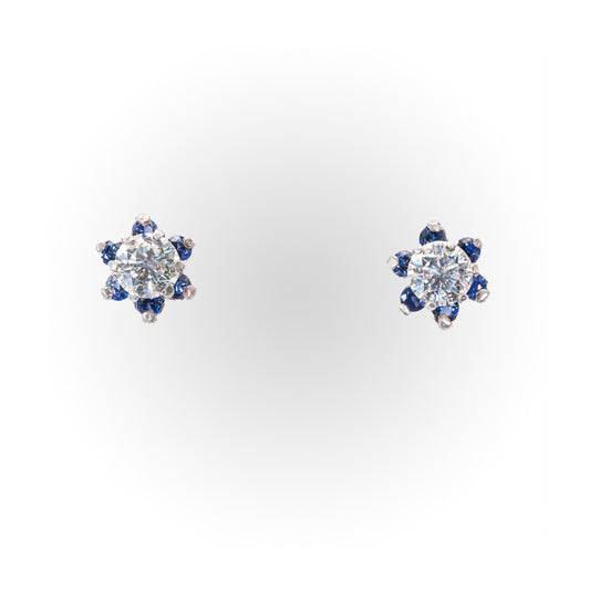 White Moissanite and Sapphires