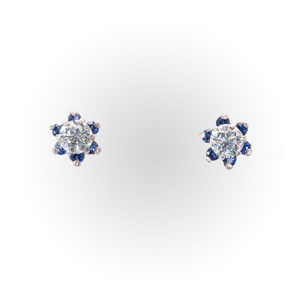 White Moissanite and Sapphires